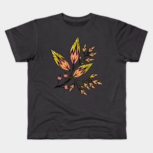 Frondescence - Green / Peach Kids T-Shirt